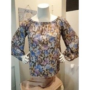 Summer 10 Womens Floral‎ Flare Long Sleeve Blouse Size Xlarge